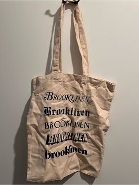 Brooklinen Canvas Tote Bag Logo Print Reusable Shopper Neutral